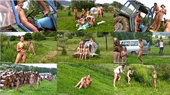 Outdoors family nudism in the nudist camp video